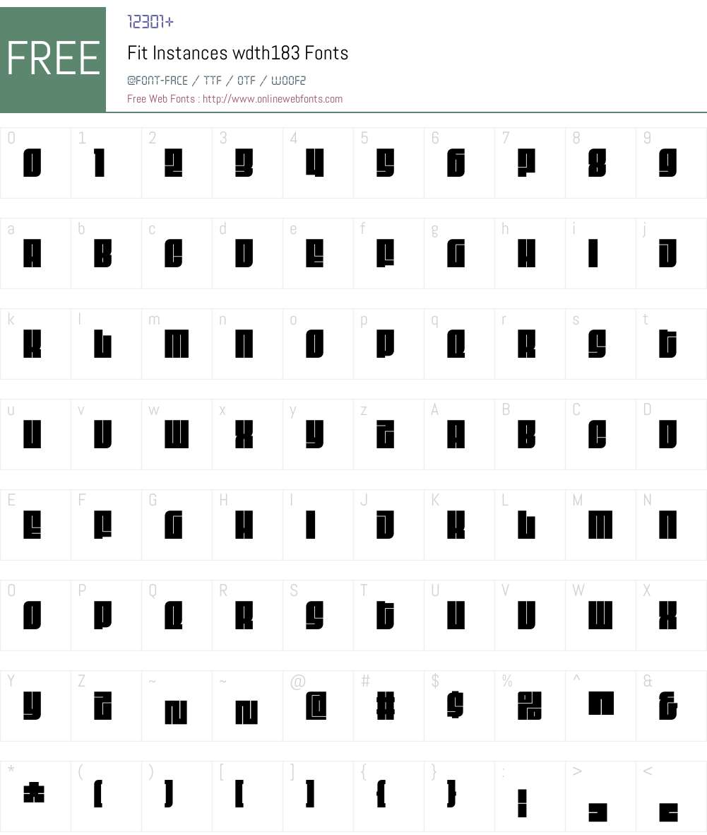 Fit Instances wdth183 Font Screenshots