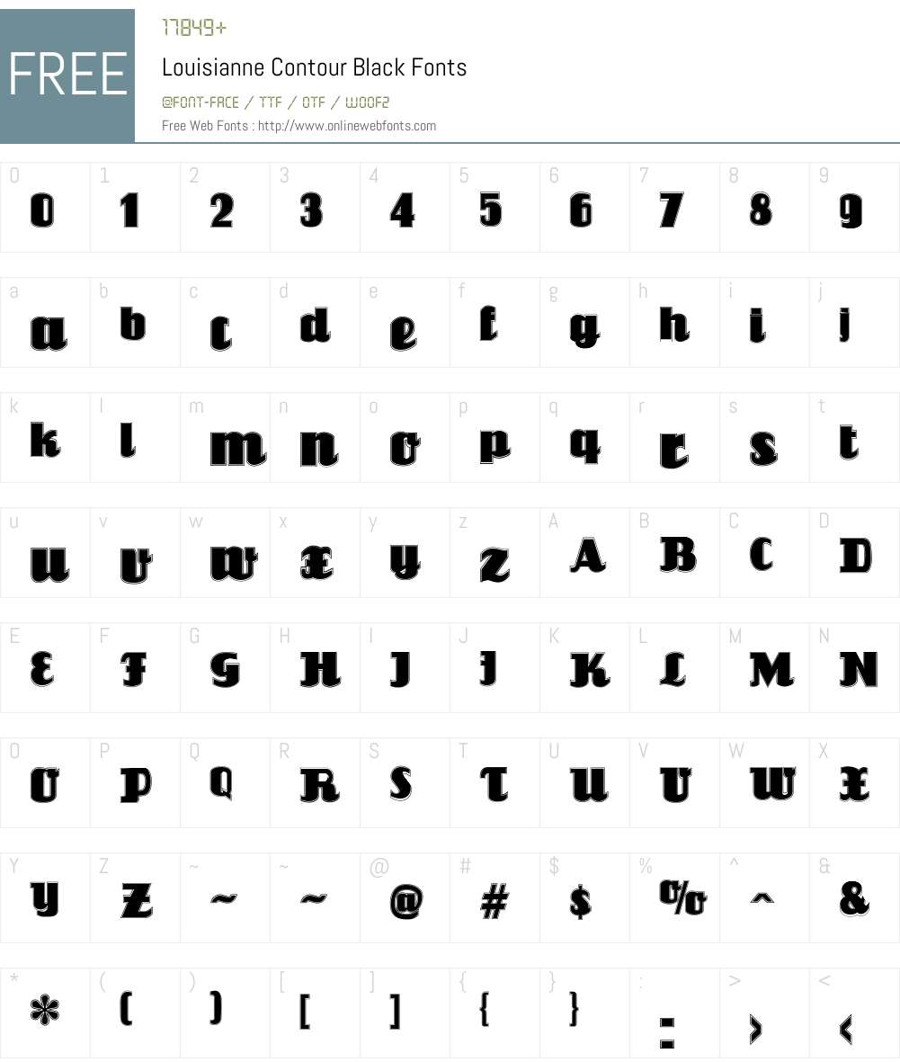 Louisianne Contour Font Screenshots