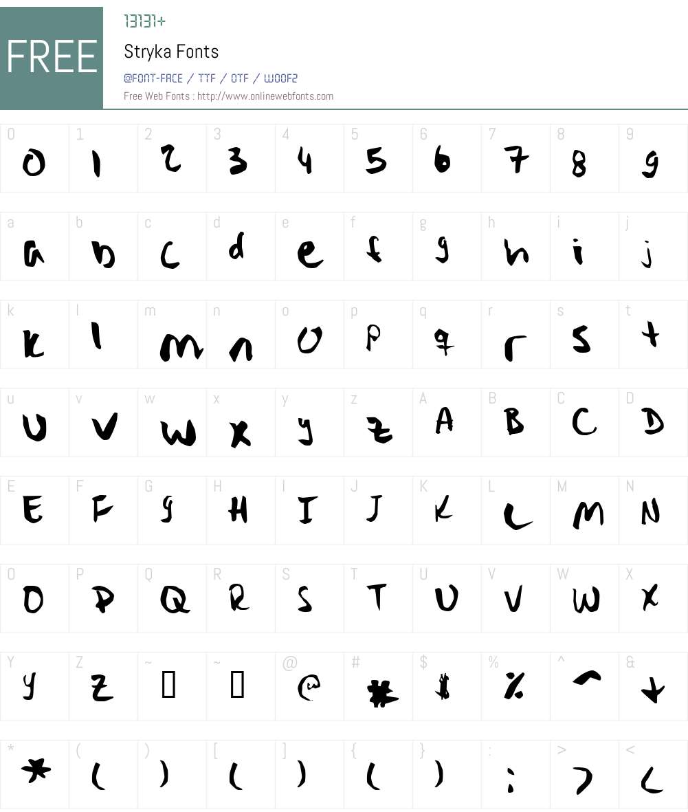 Stryka Font Screenshots