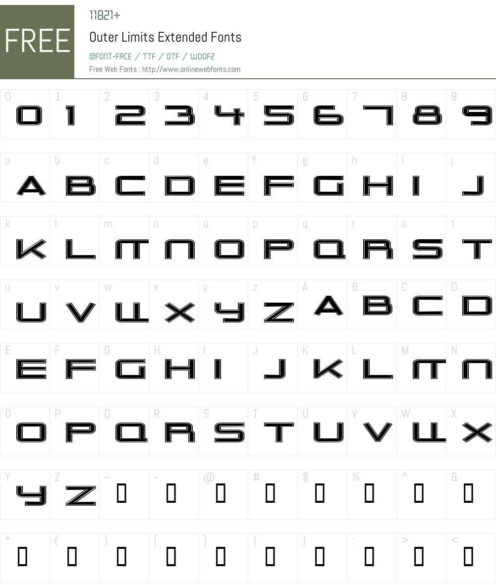Outer Limits Extended Font Screenshots