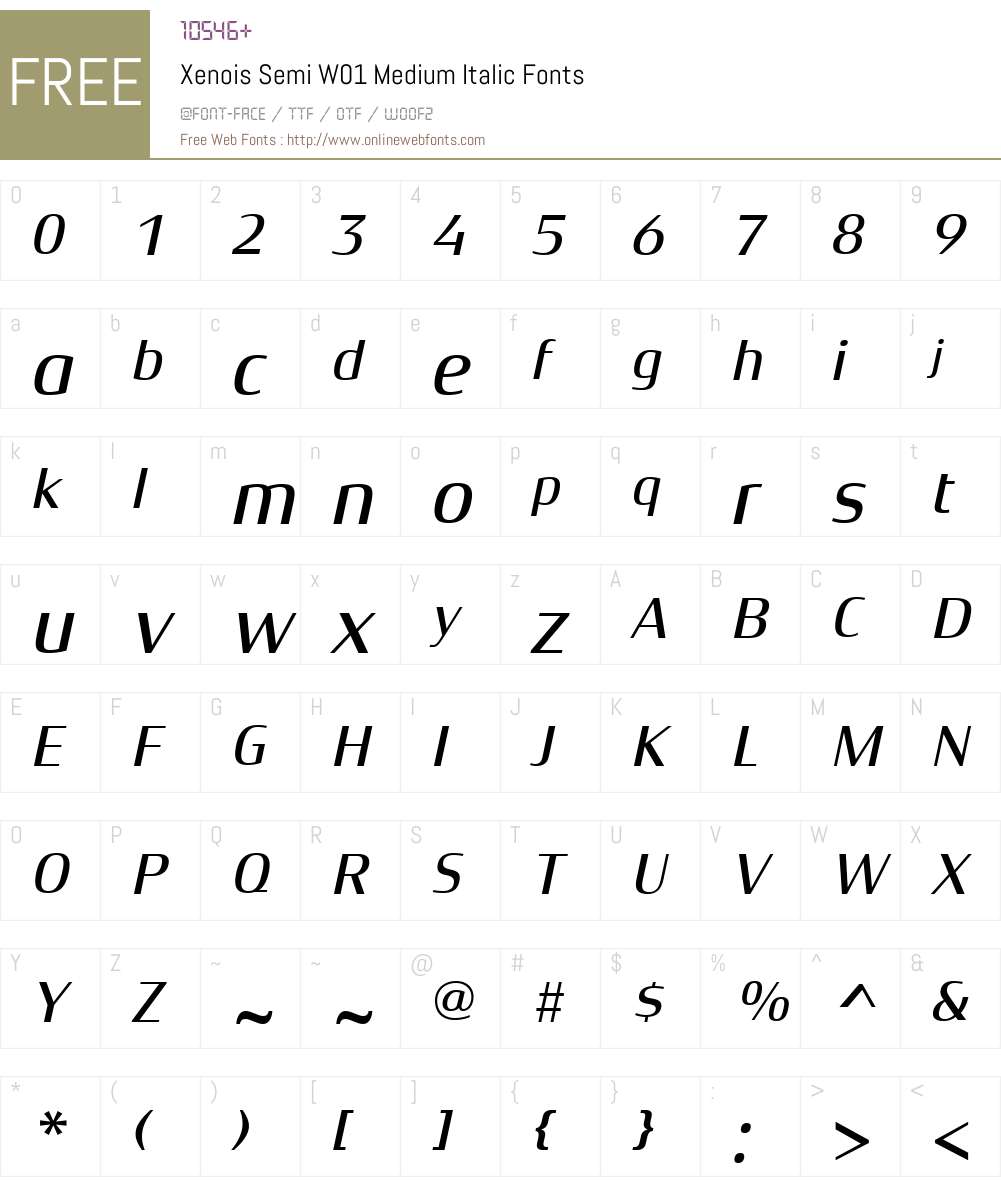XenoisSemiW01-MediumItalic Font Screenshots