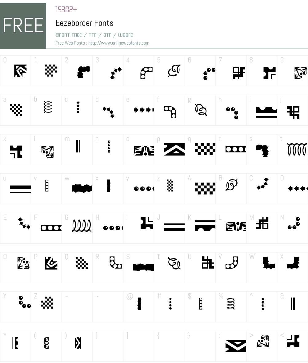 Eezeborder Font Screenshots