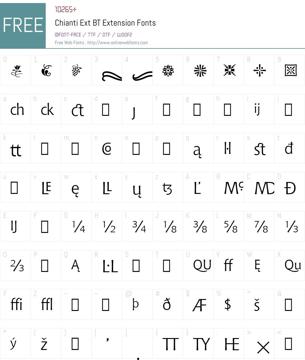 Chianti Ext BT Font Screenshots