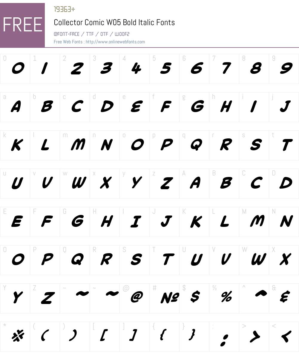 CollectorComicW05-BoldIt Font Screenshots