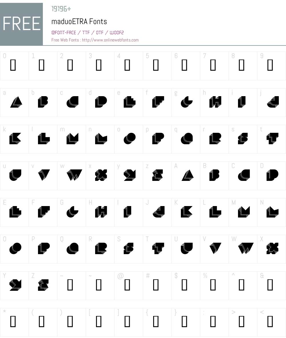 maduoETRA Font Screenshots
