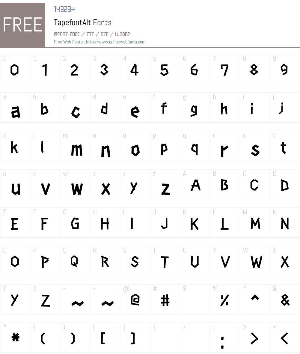 TapefontAlt Font Screenshots