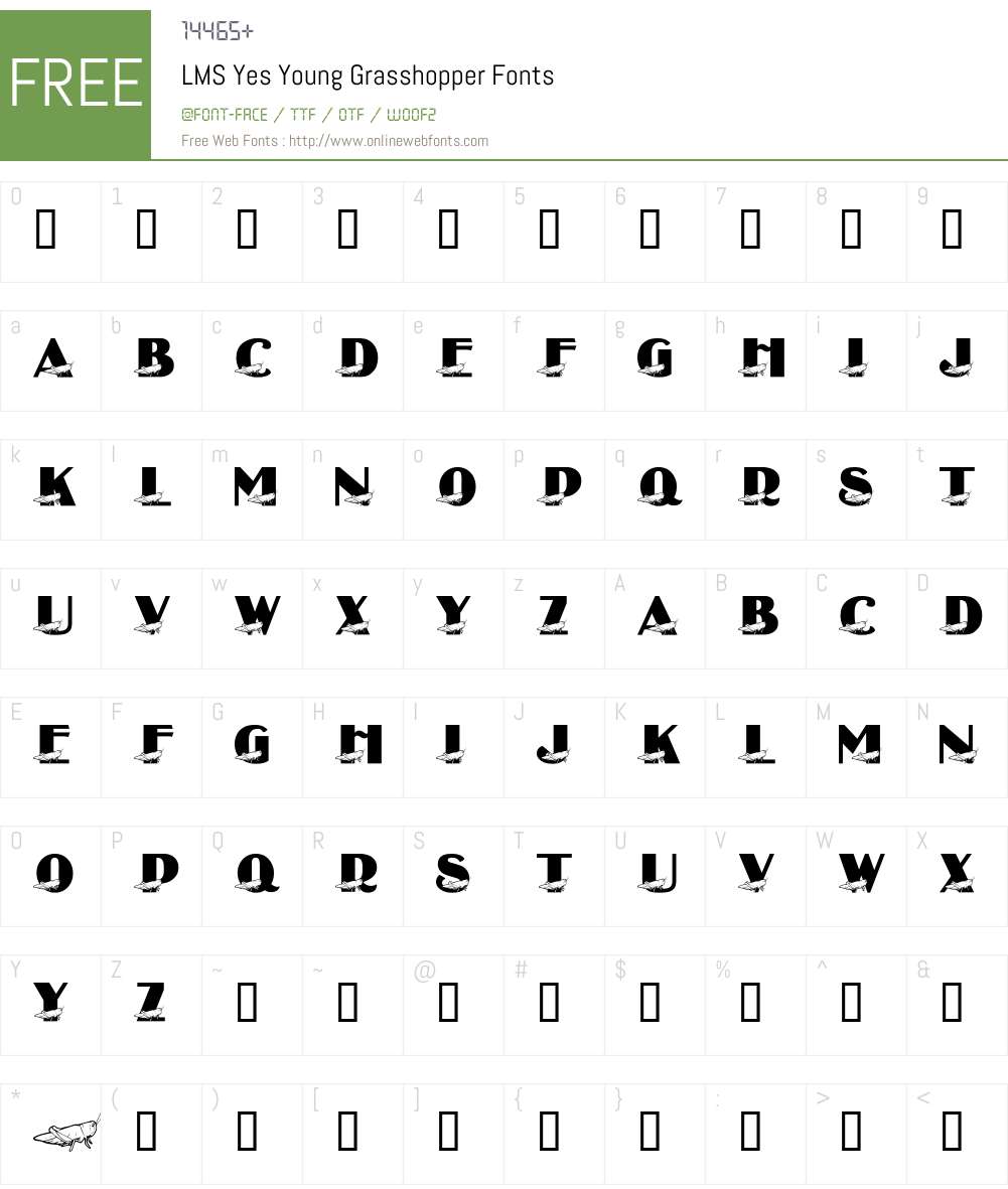 LMS Yes Young Grasshopper Font Screenshots
