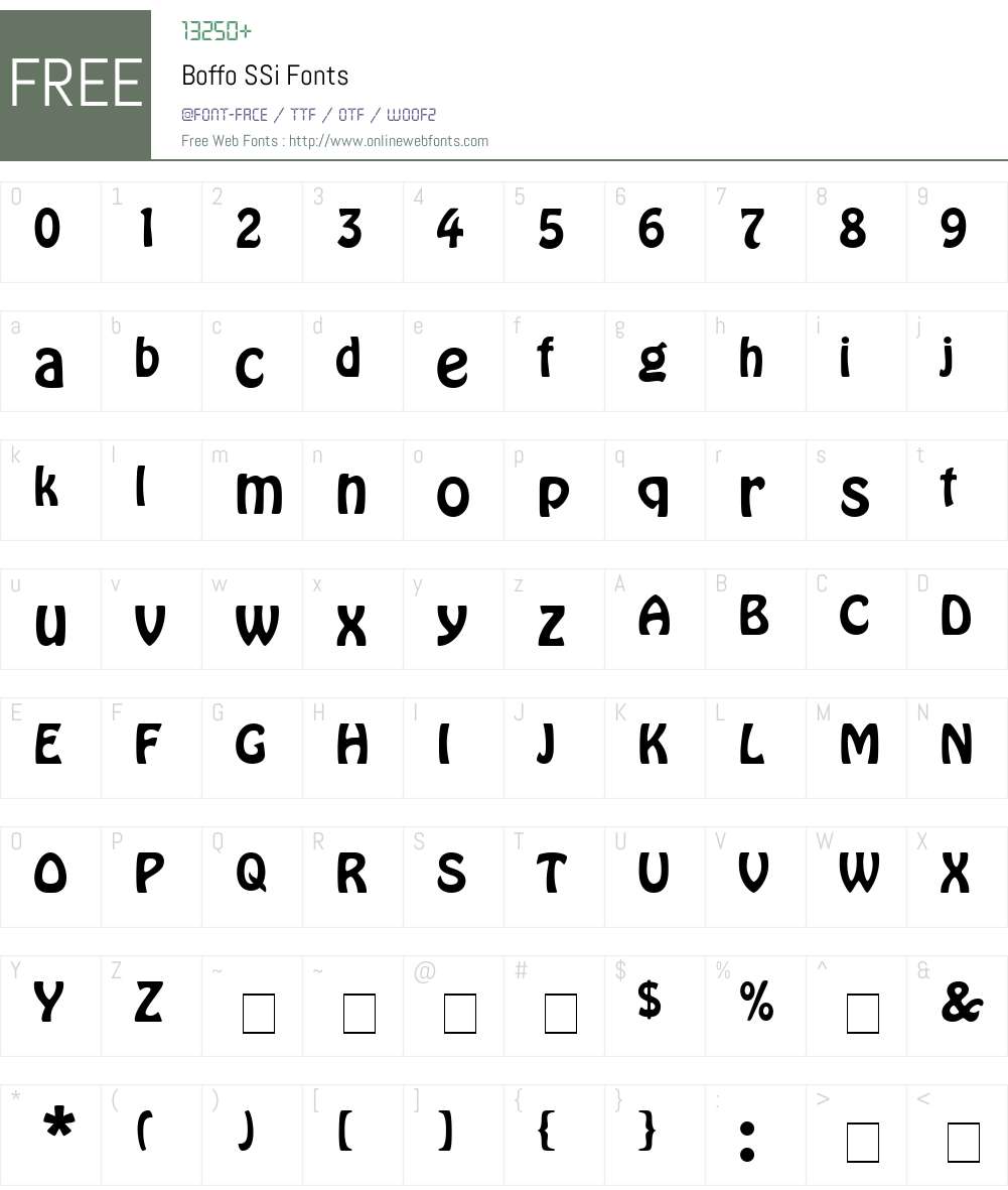 Boffo SSi Font Screenshots