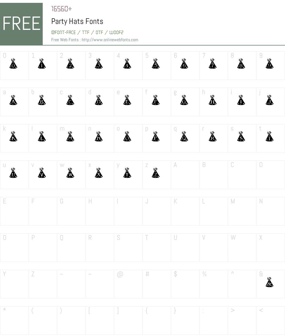 Party Hats Font Screenshots