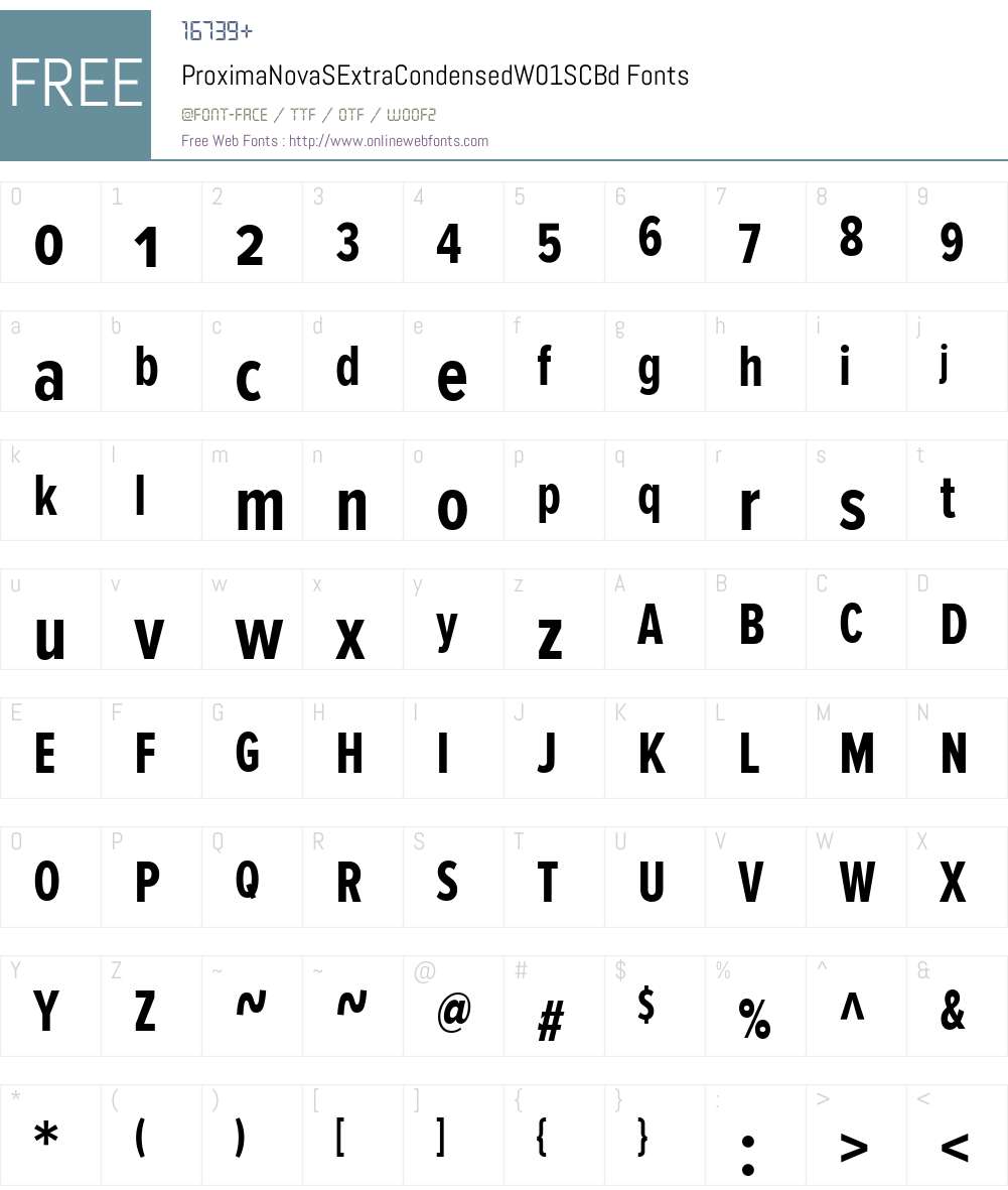 ProximaNovaSExtraCondensedW01SC-Bd Font Screenshots