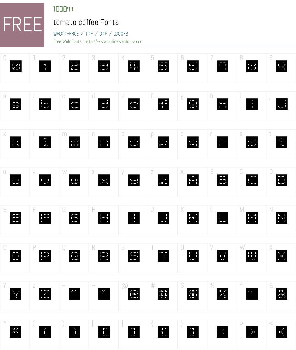 tomato coffee Font Screenshots