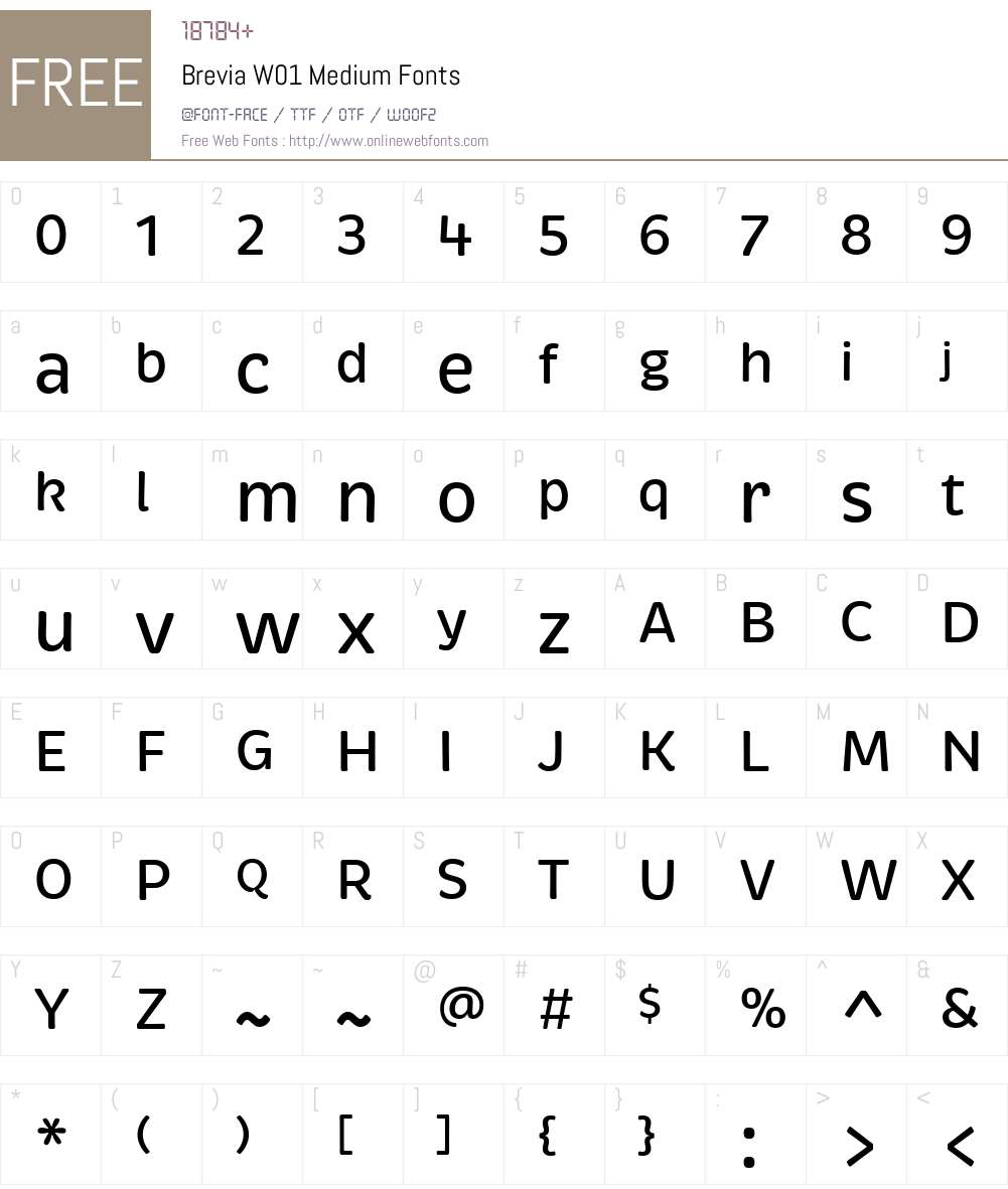 BreviaW01-Medium Font Screenshots