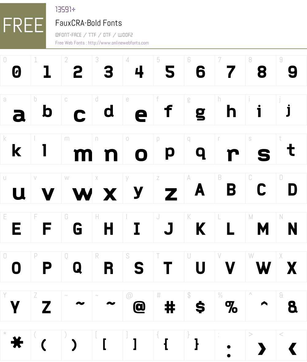 FauxCRA Font Screenshots