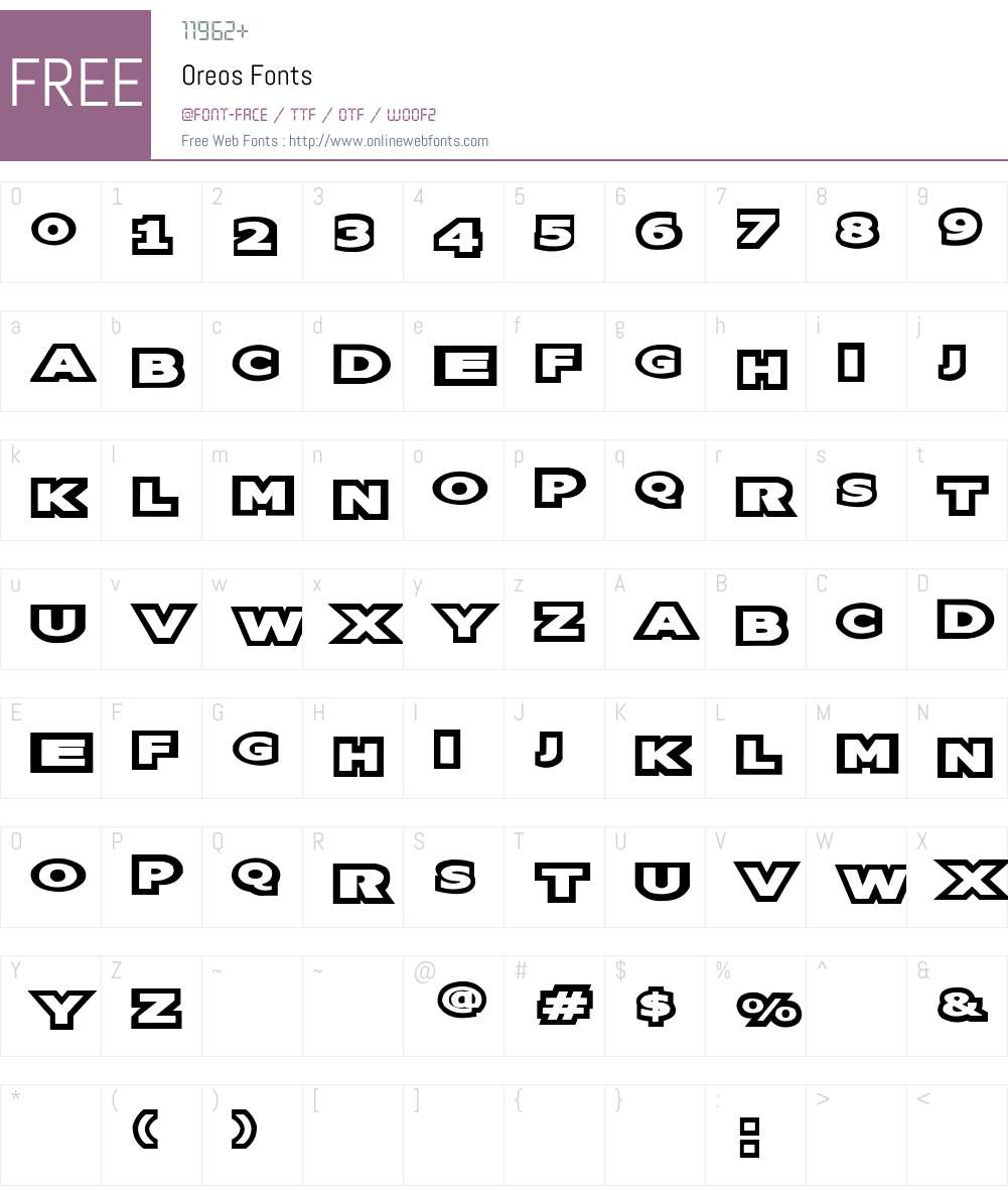 Oreos Font Screenshots