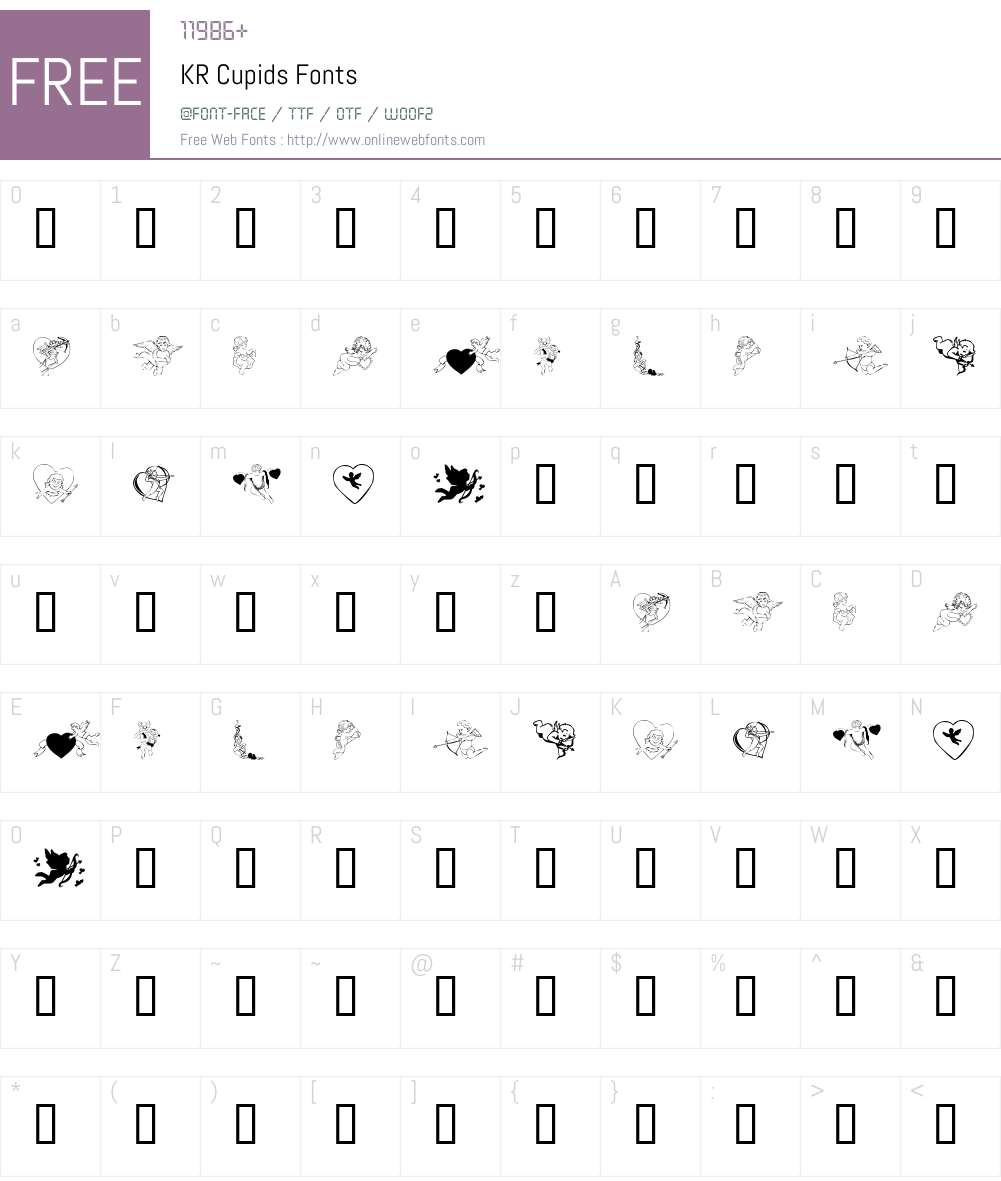 KR Cupids Font Screenshots