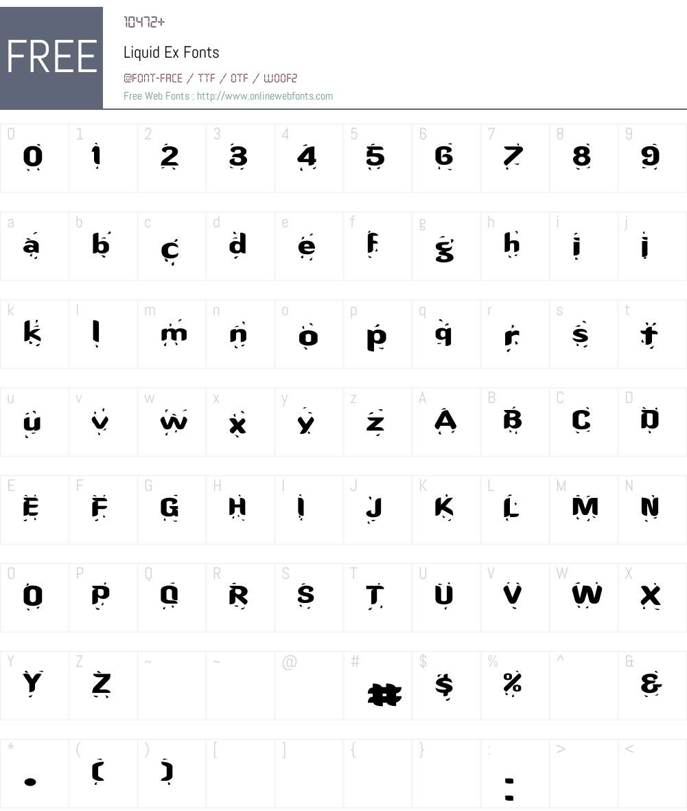 Liquid Ex Font Screenshots