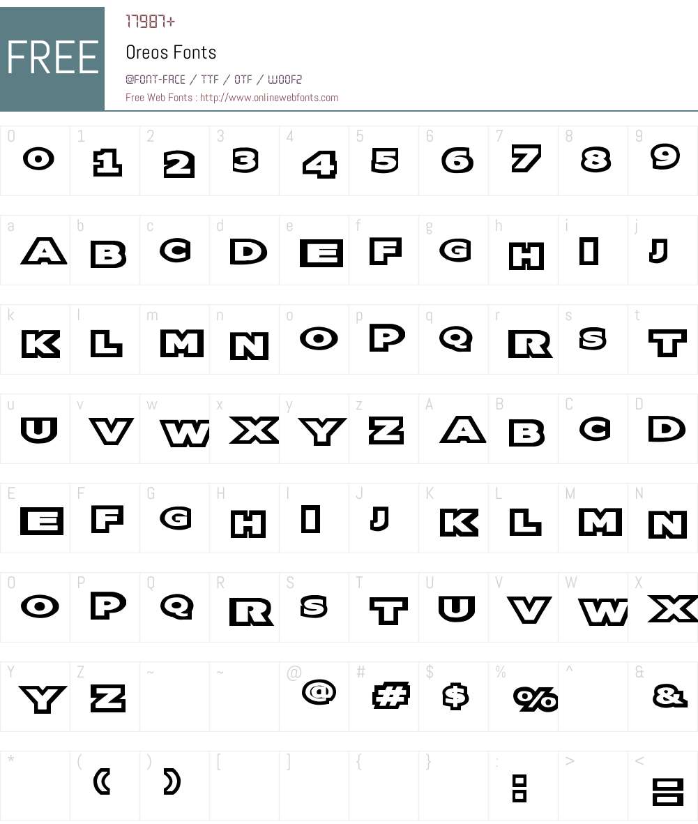 Oreos Font Screenshots