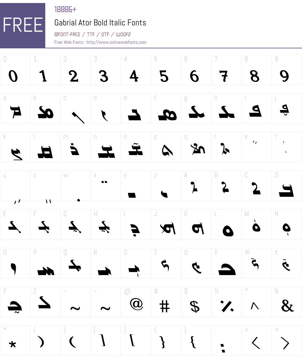 Gabrial Ator Font Screenshots