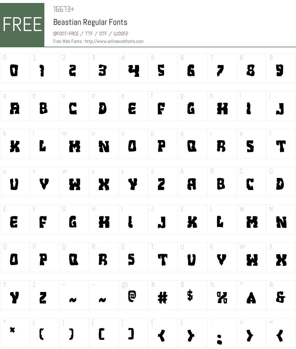 Beastian Font Screenshots
