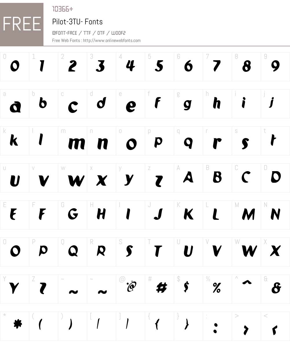 Pilot Font Screenshots