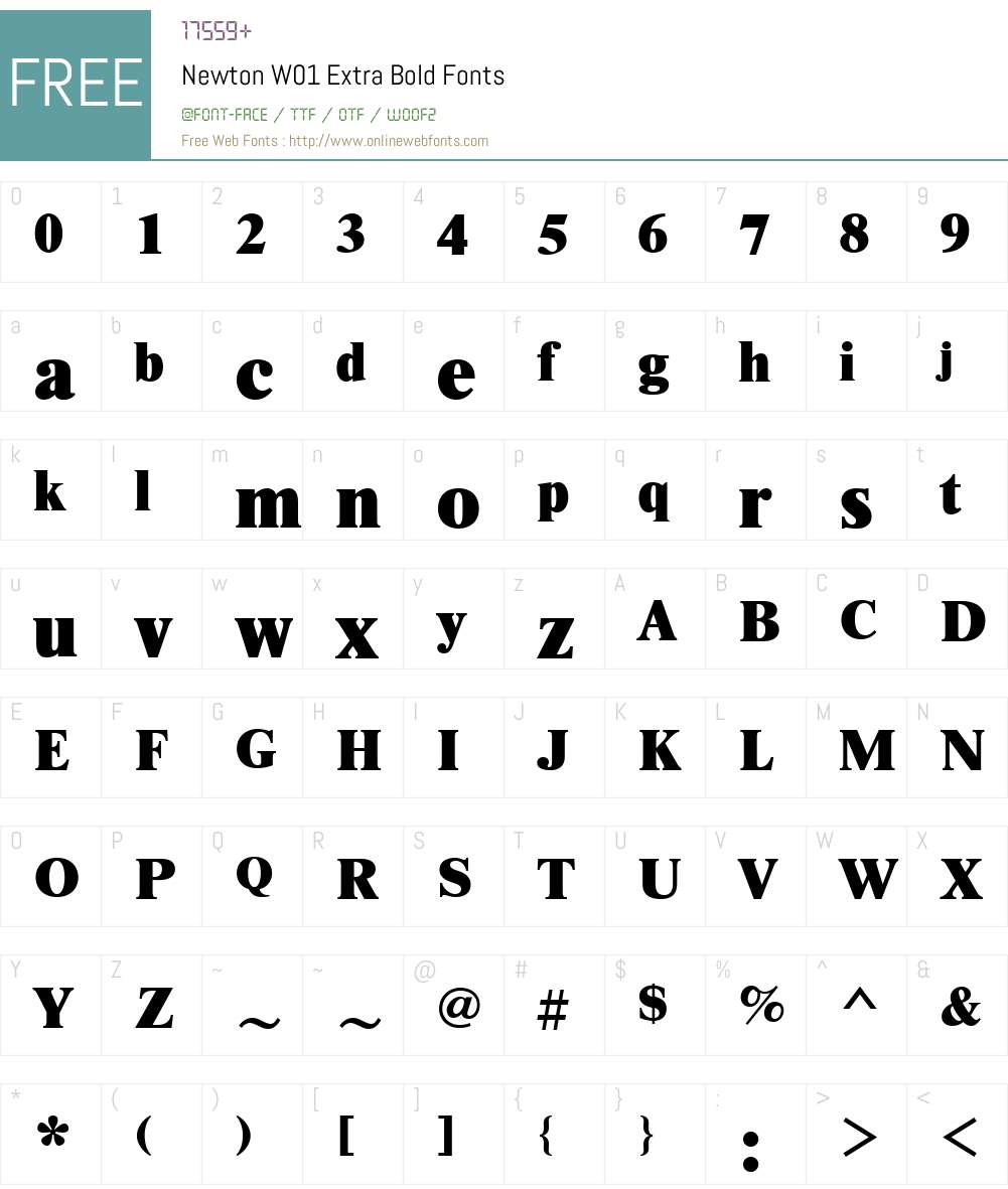 NewtonW01-ExtraBold Font Screenshots