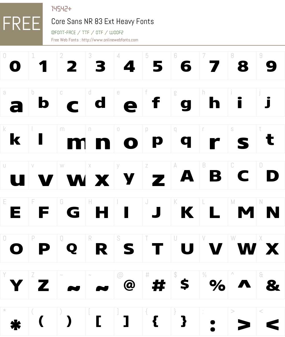 Core Sans NR Ext Hv Font Screenshots