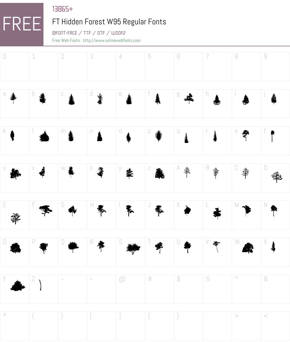 FTHiddenForestW95-Regular Font Screenshots
