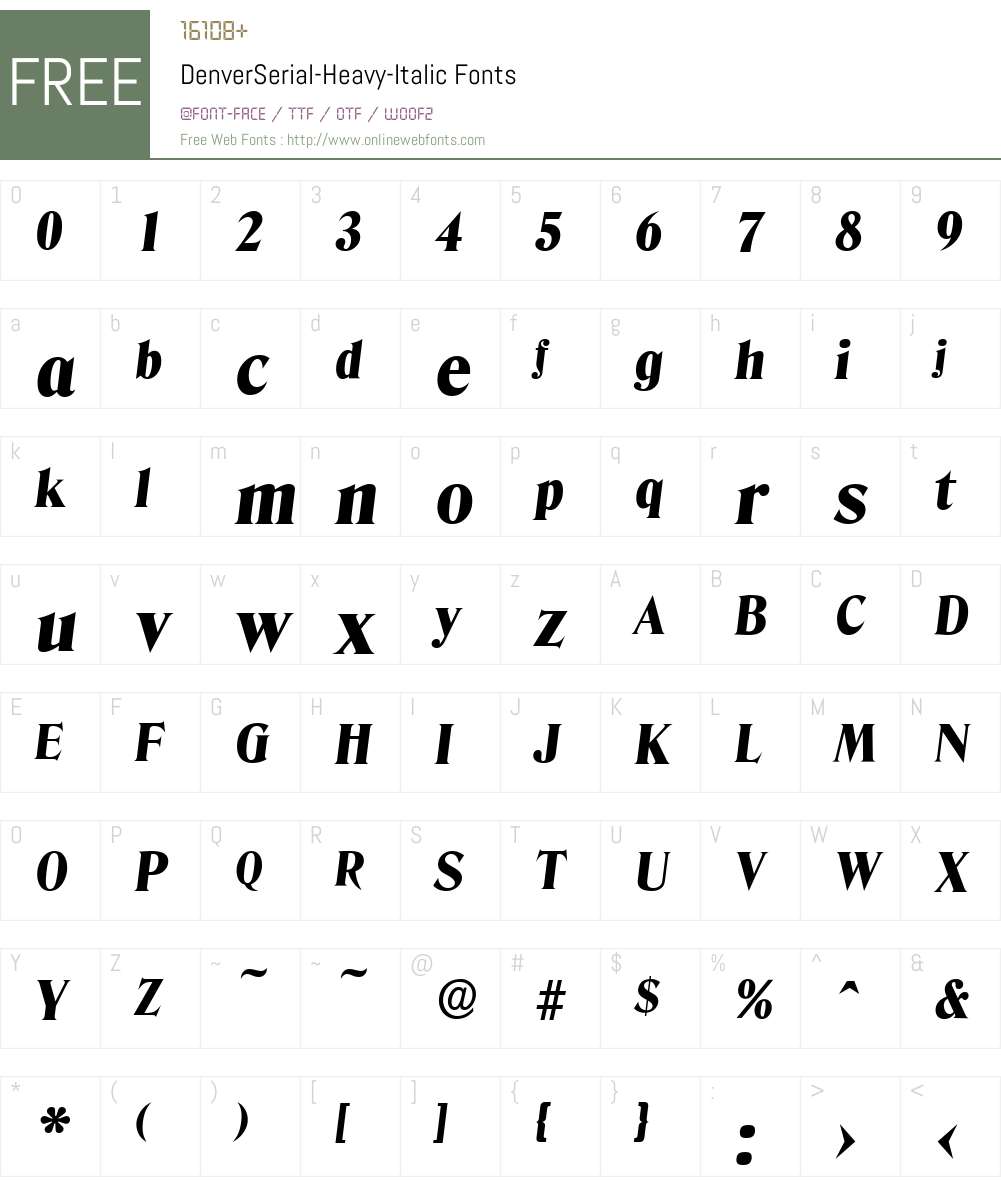 DenverSerial-Heavy Font Screenshots