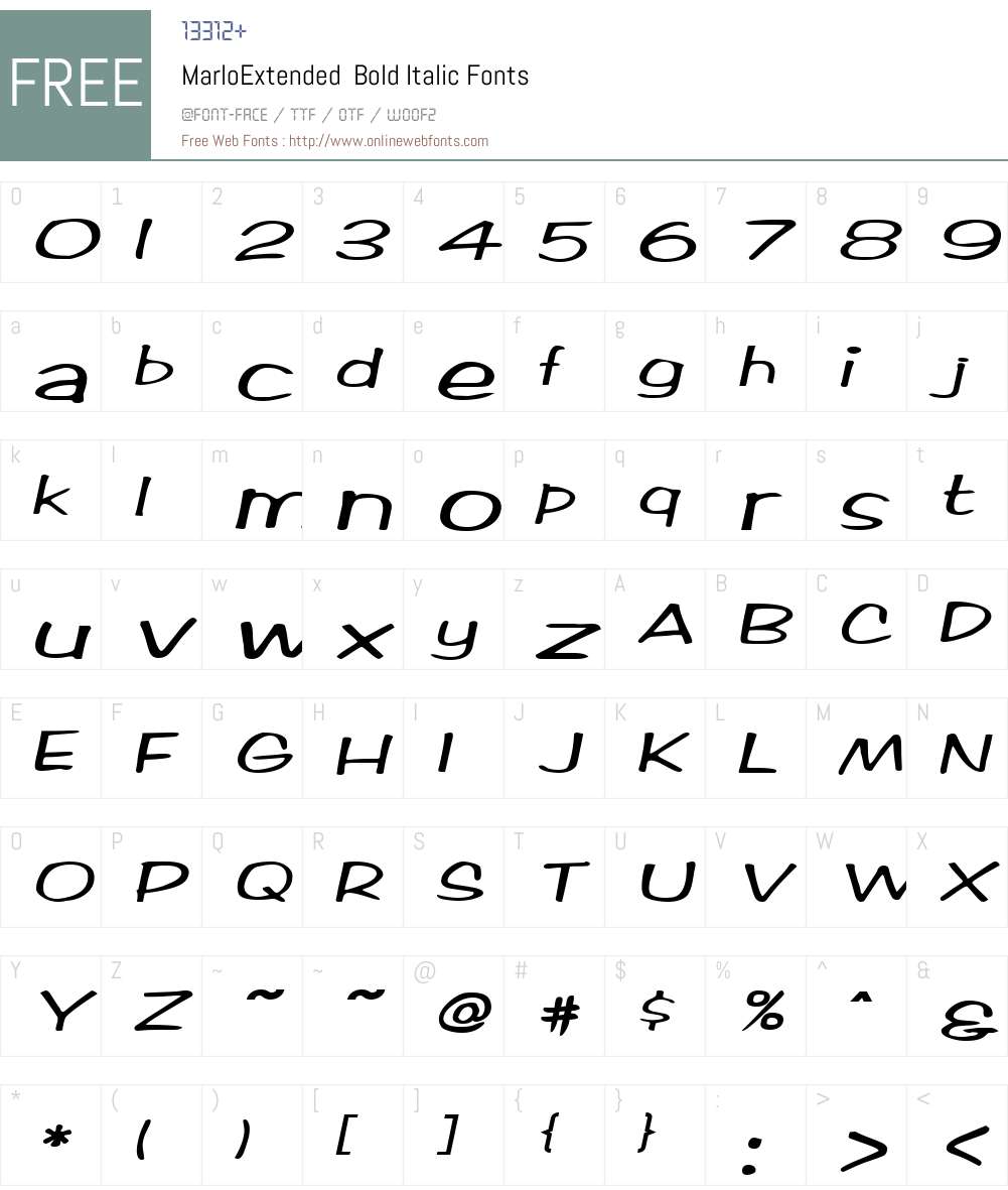 MarloExtended Font Screenshots