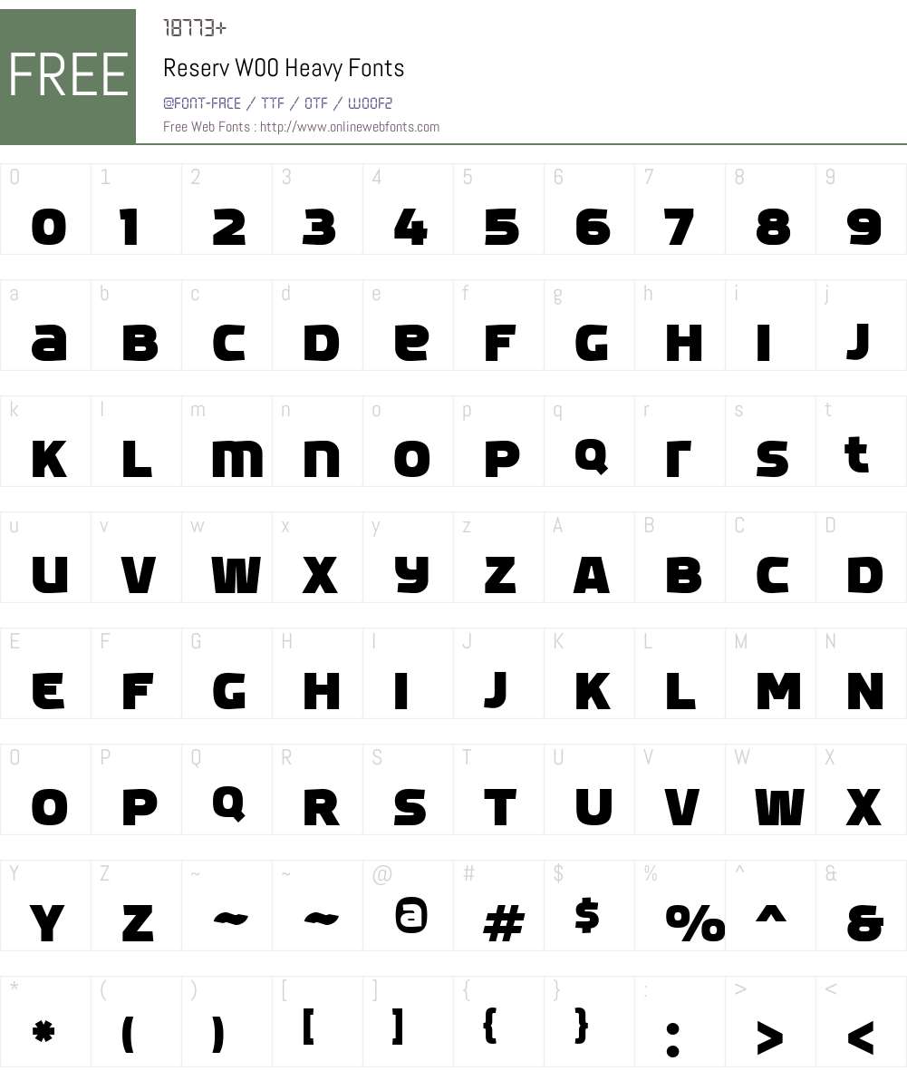 ReservW00-Heavy Font Screenshots