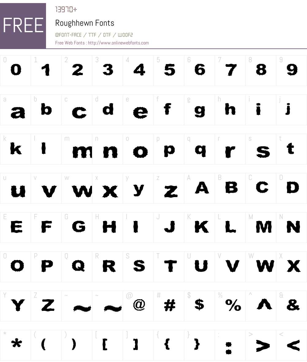 Roughhewn Font Screenshots