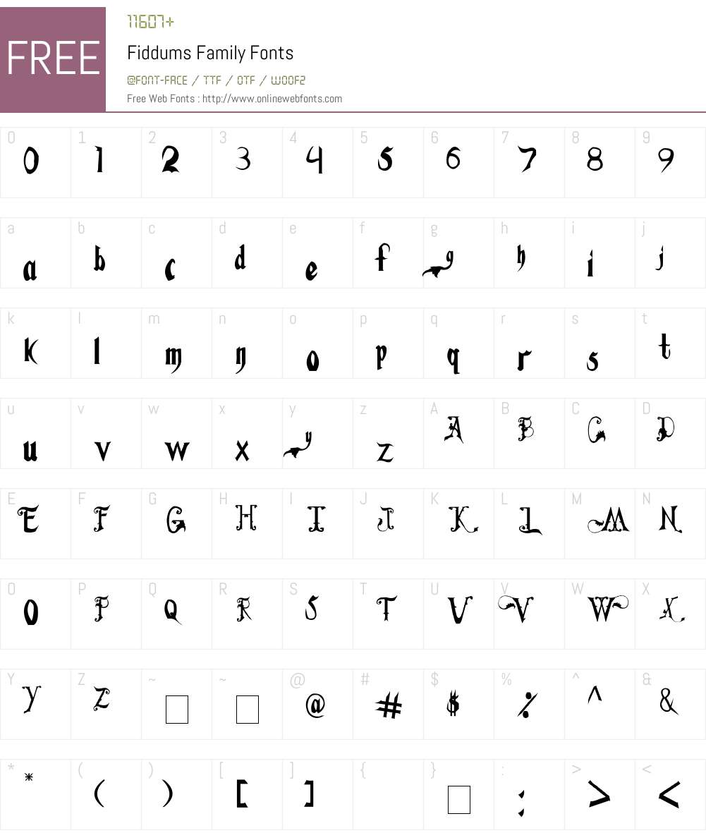 Fiddums Family Font Screenshots