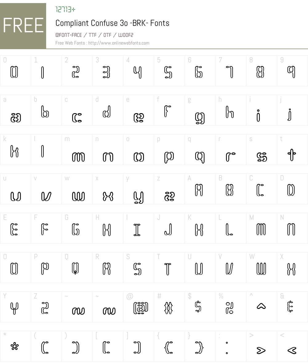 Compliant Confuse 3o (BRK) Font Screenshots