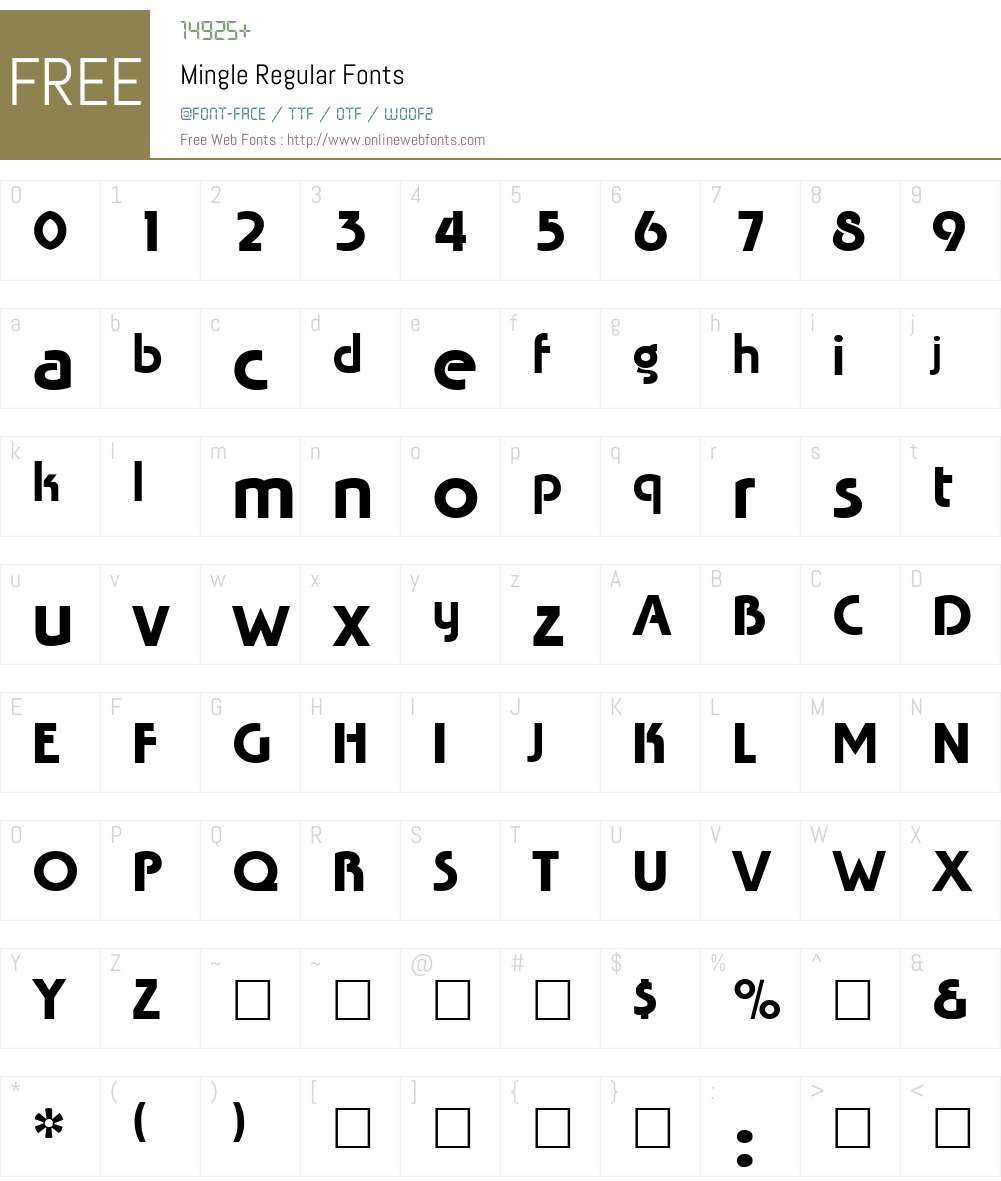 Mingle Font Screenshots