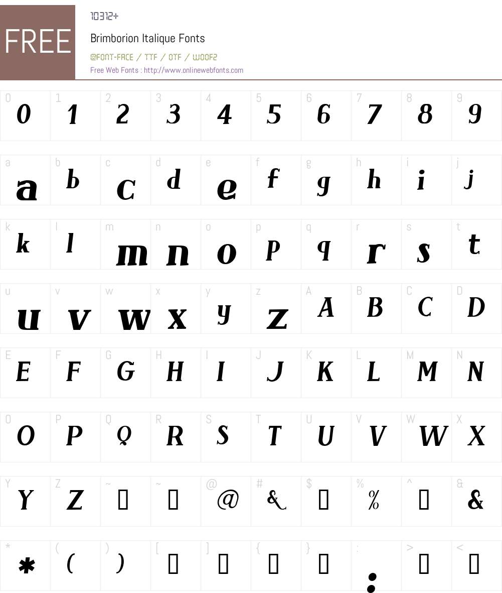 Brimborion Font Screenshots