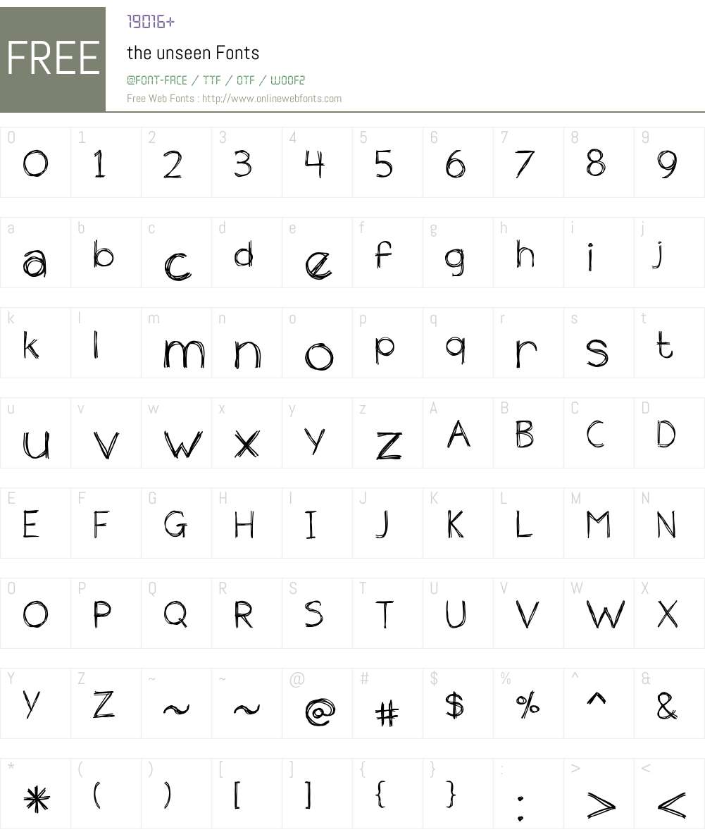 the unseen Font Screenshots