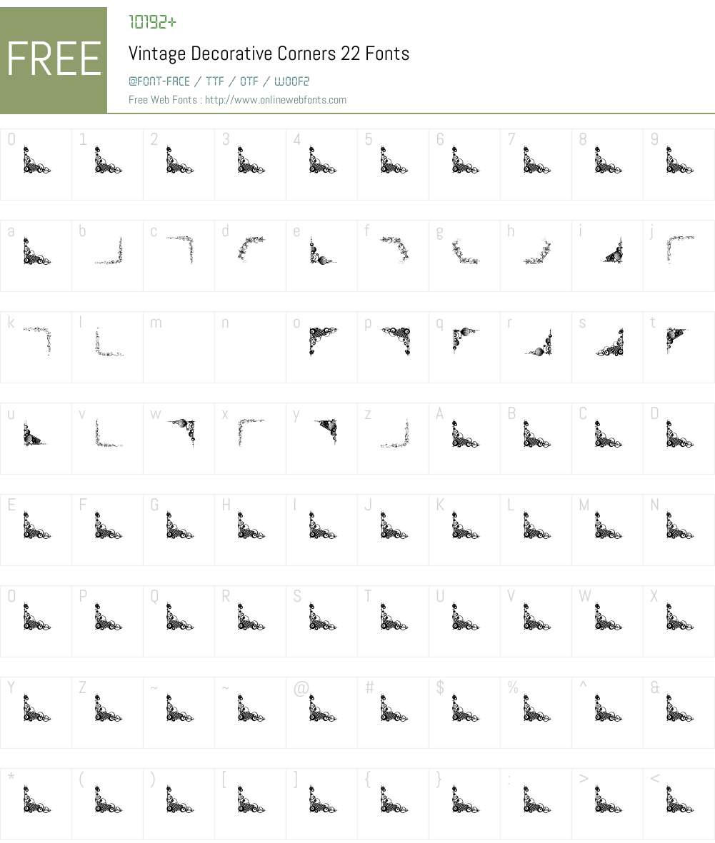 Vintage Decorative Corners 22 Font Screenshots