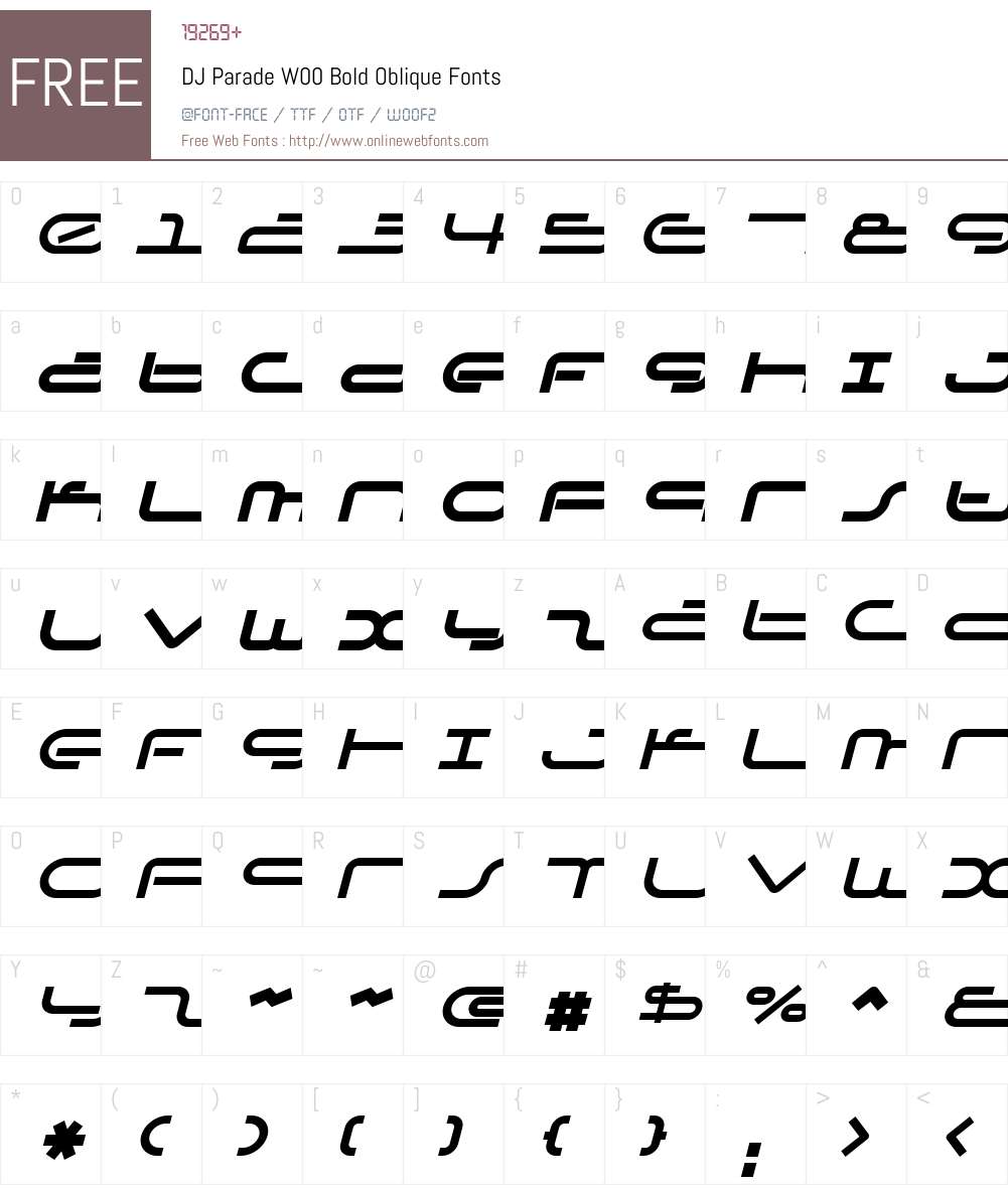 DJ Parade Font Screenshots