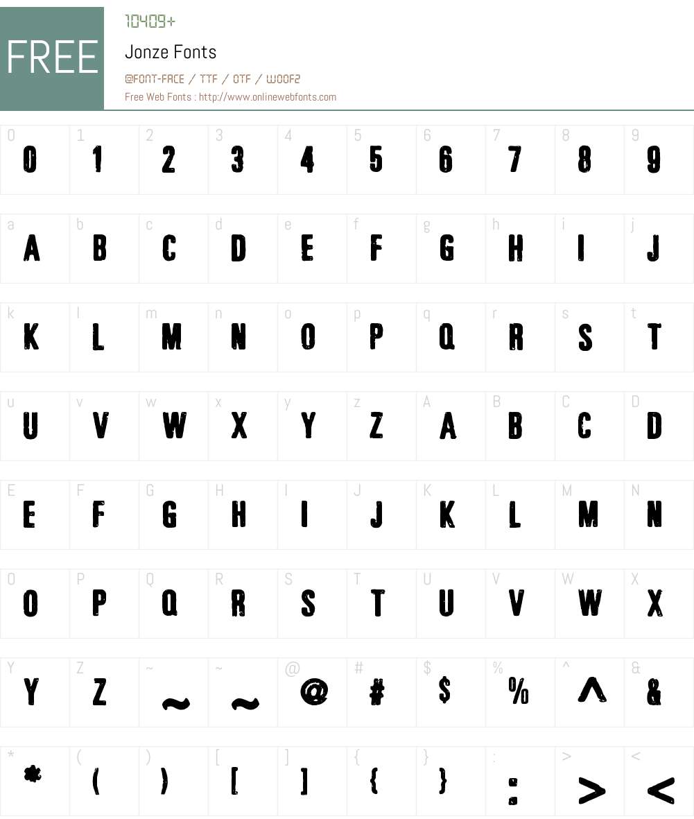 Jonze Font Screenshots