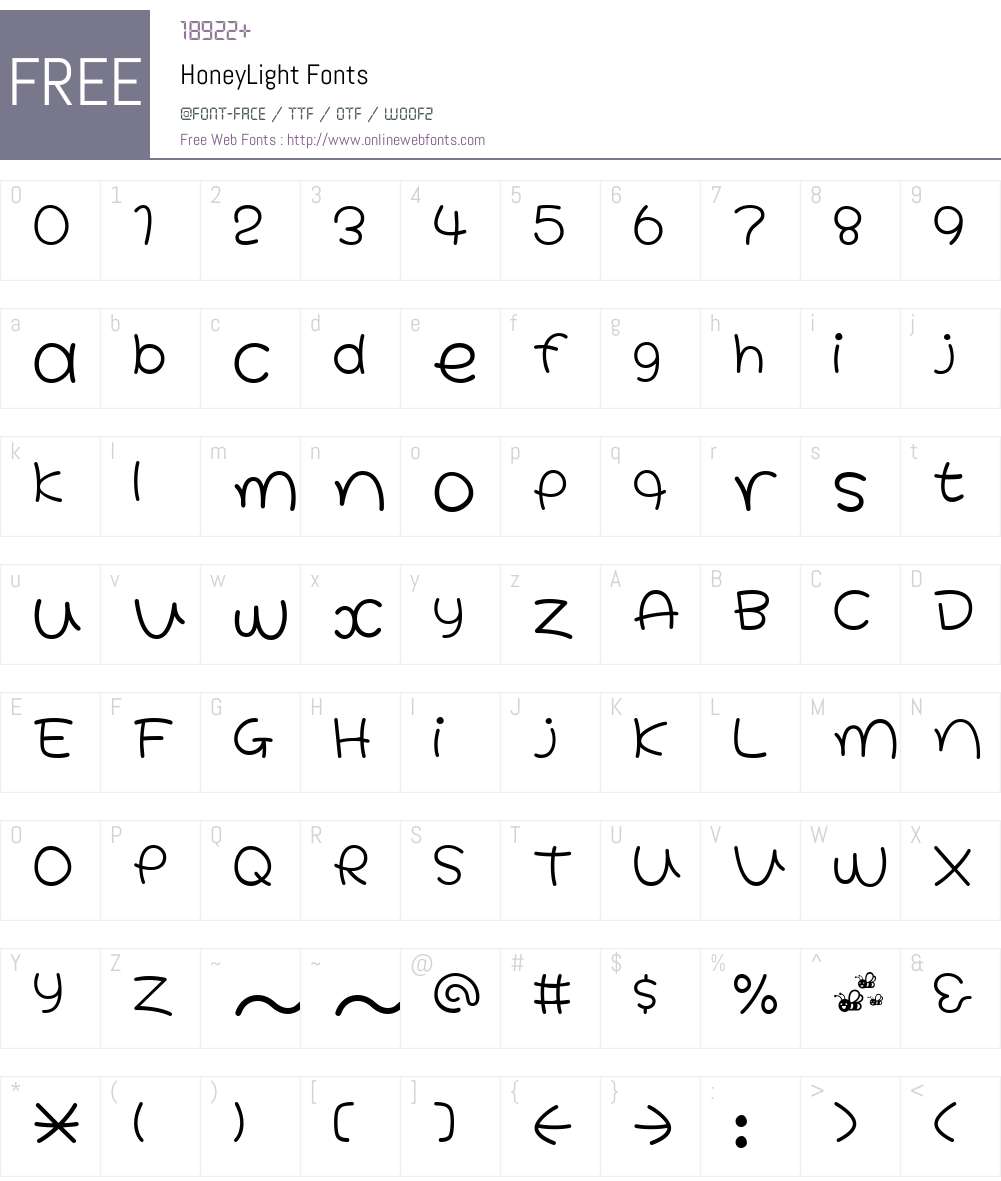 HoneyLight Font Screenshots