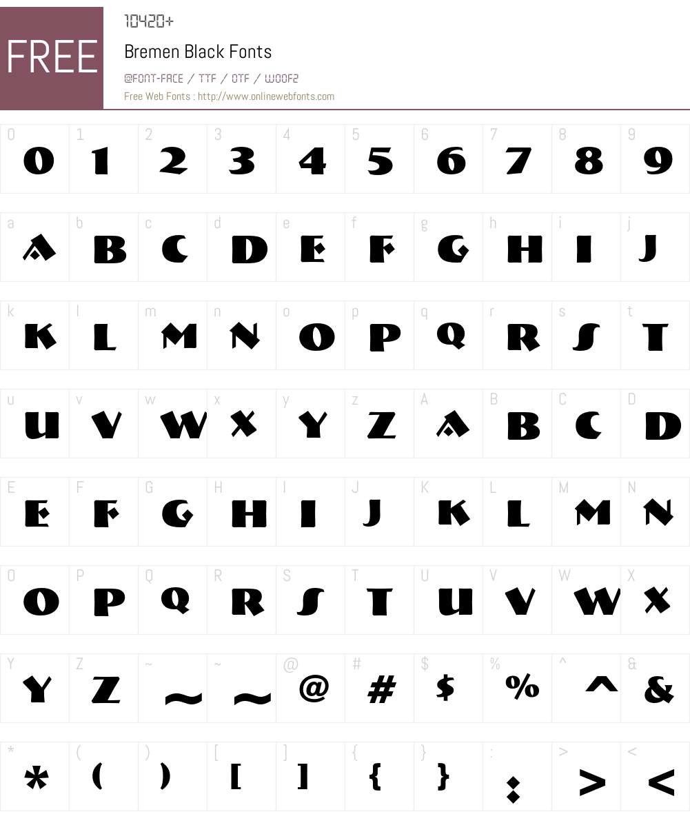 Bremen Font Screenshots