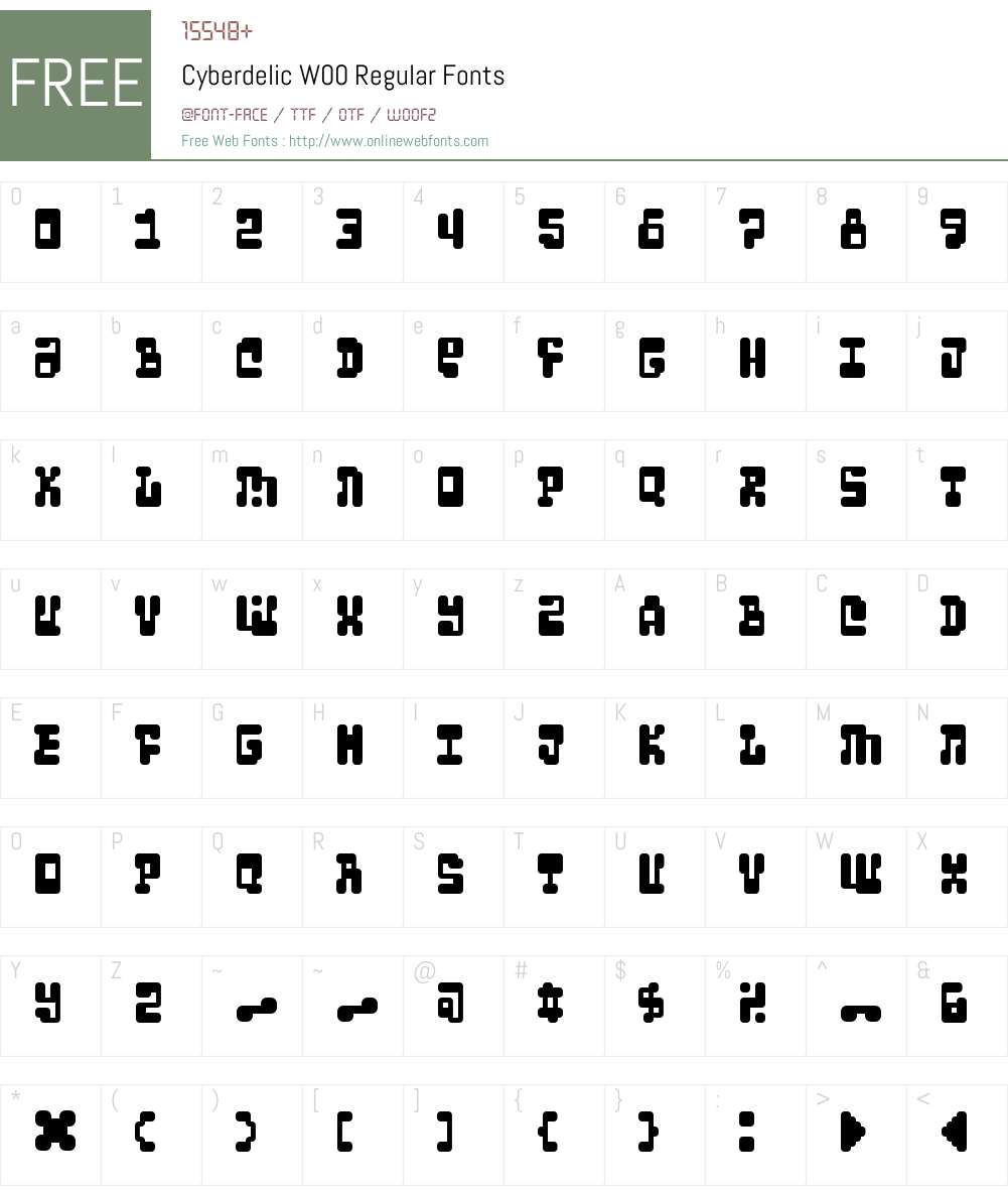 CyberdelicW00-Regular Font Screenshots