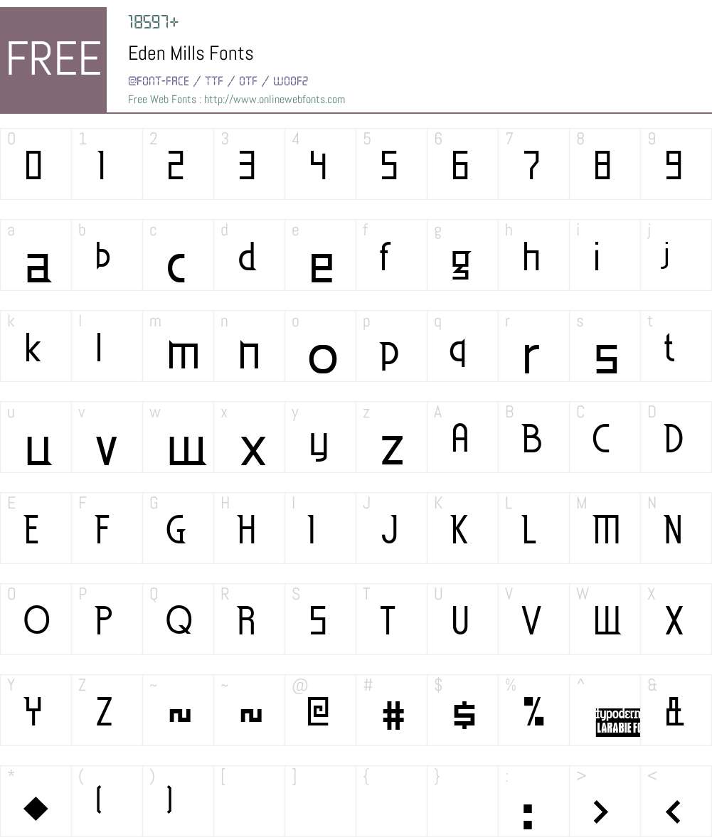 Eden Mills Font Screenshots