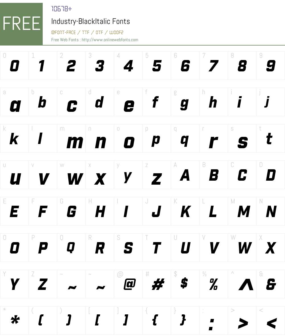 Industry Black Font Screenshots