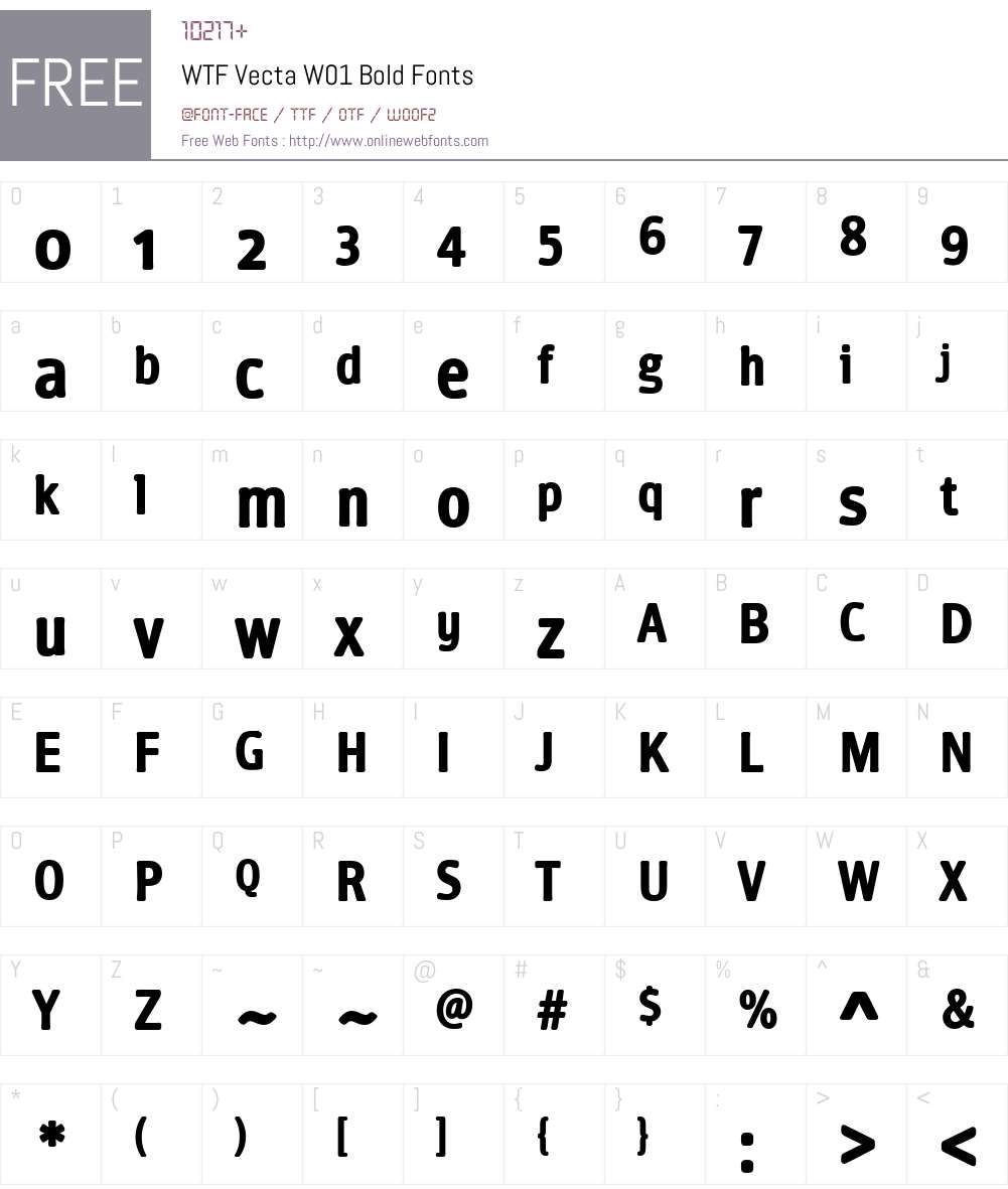 WTFVectaW01-Bold Font Screenshots