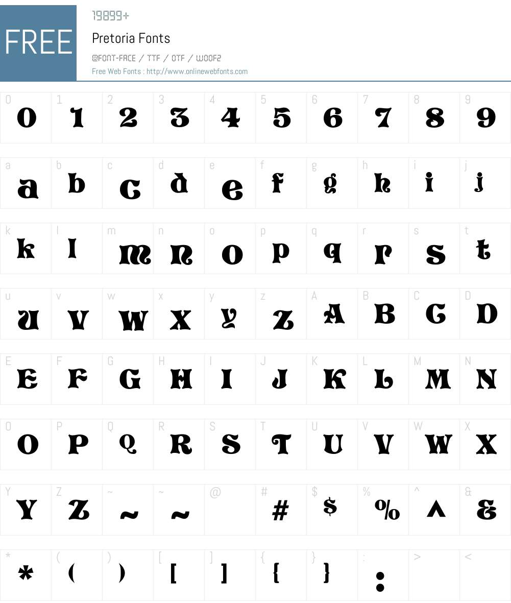 Pretoria Font Screenshots