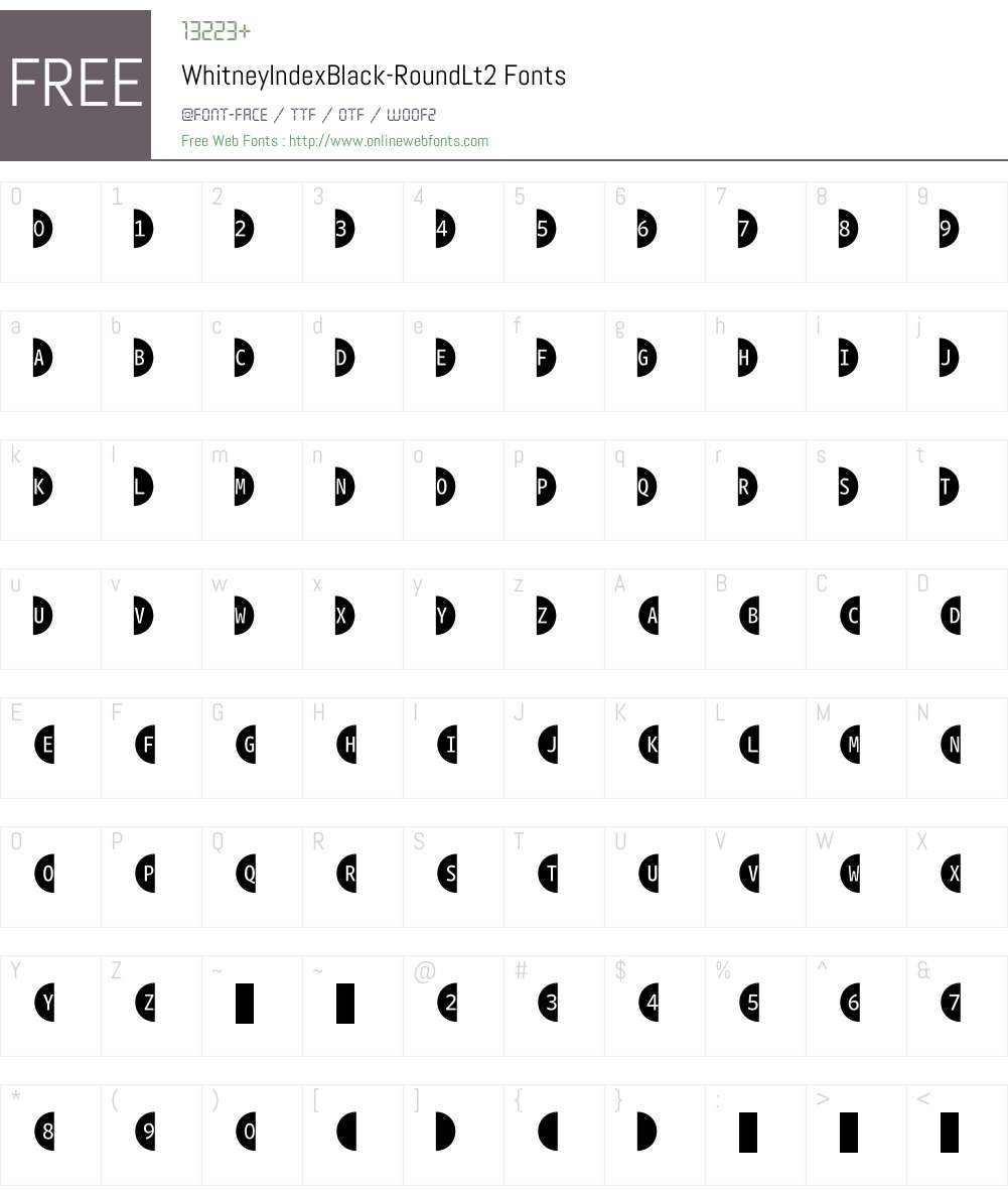 WhitneyIndexBlack Font Screenshots