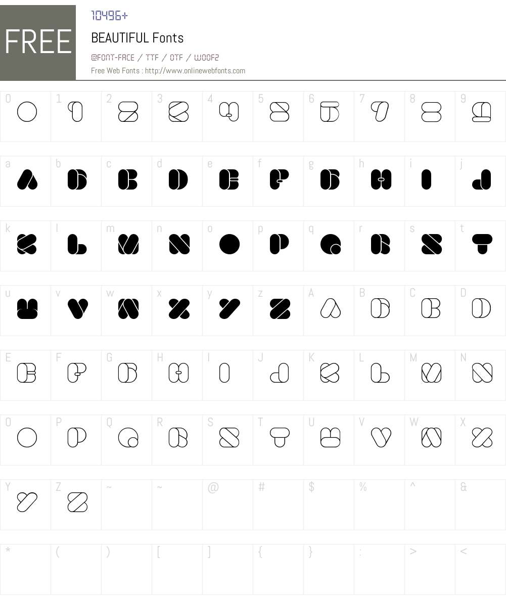 BEAUTIFUL Font Screenshots