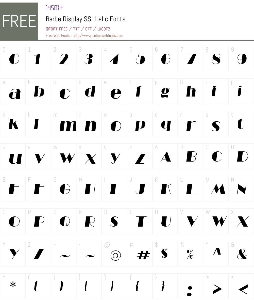 Barbe Display SSi Font Screenshots