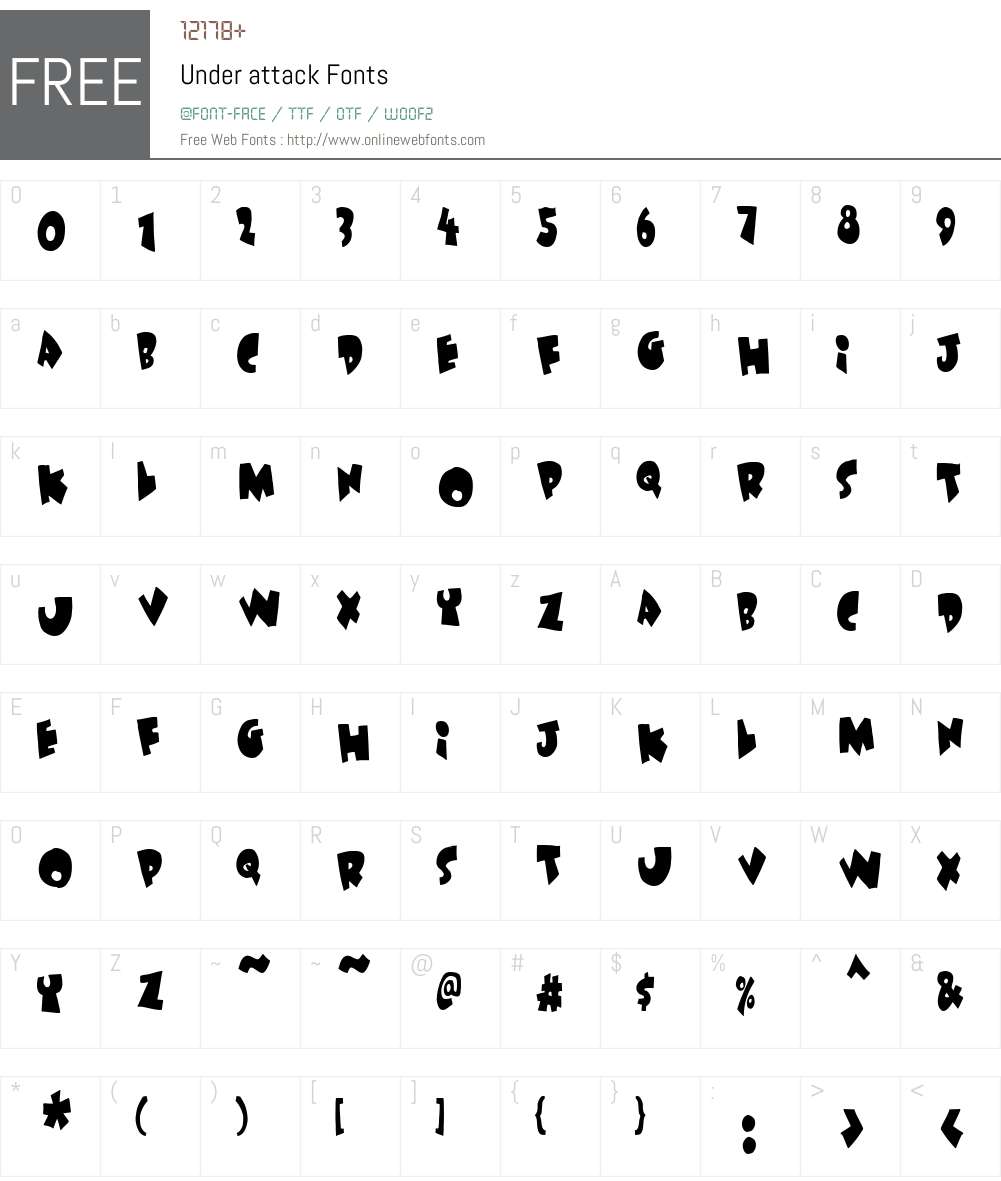 Under attack Font Screenshots